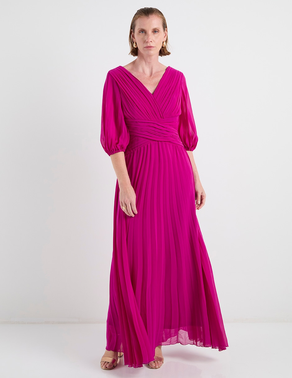 Vestido largo de fiesta Karen Olivier escote V