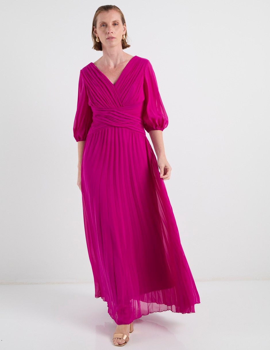 Vestido largo de fiesta Karen Olivier escote V