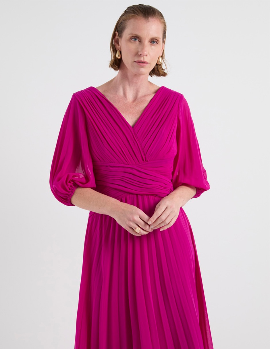 Vestido largo de fiesta Karen Olivier escote V