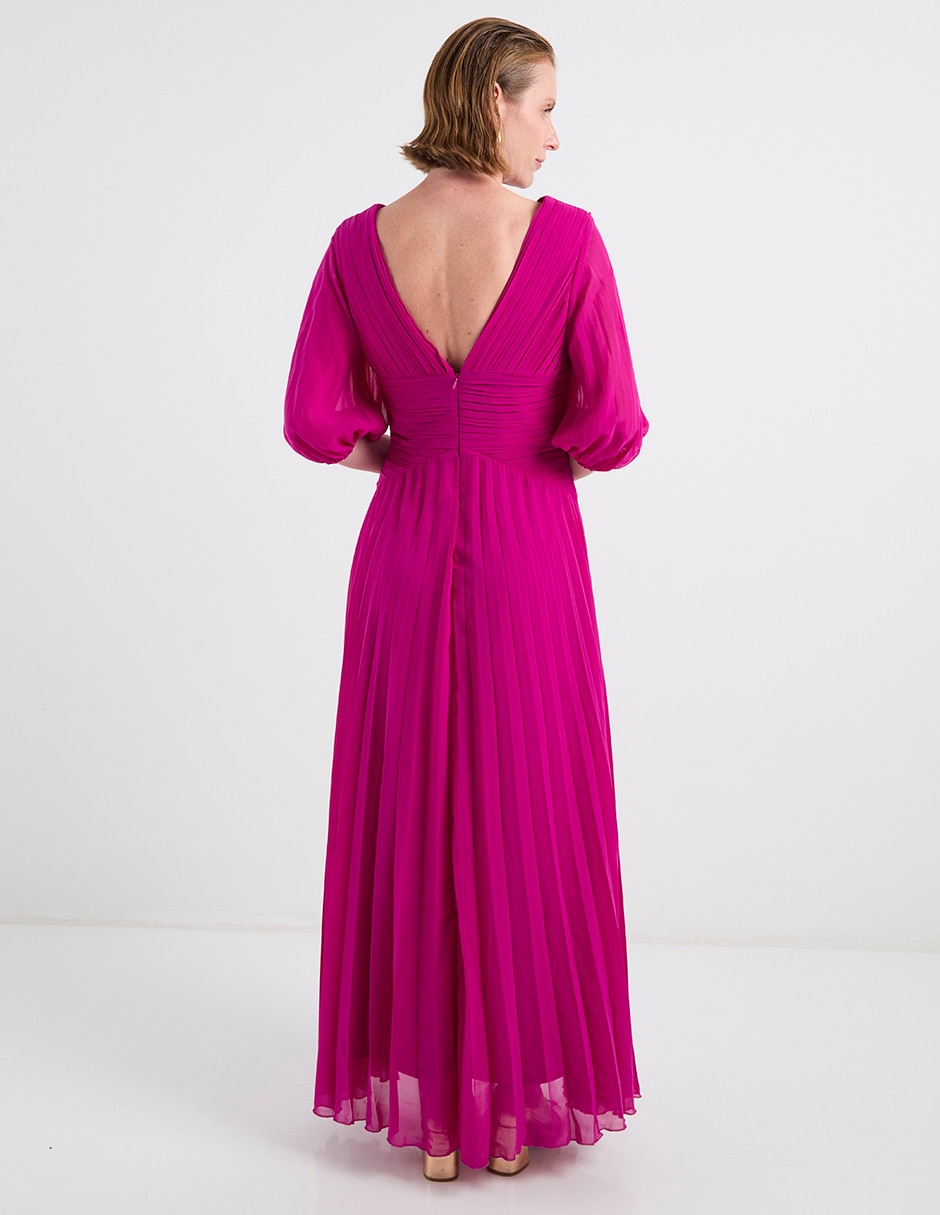 Vestido largo de fiesta Karen Olivier escote V