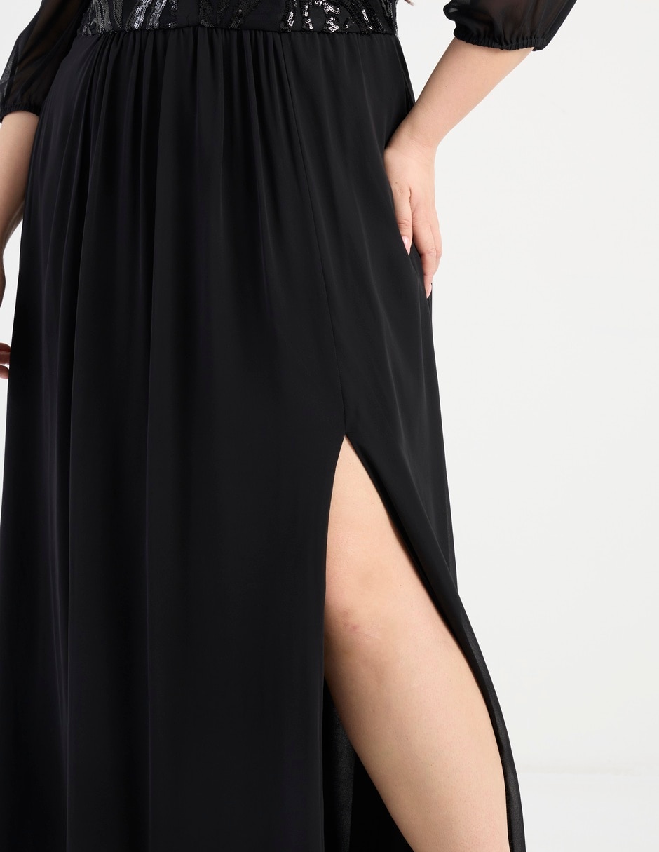Vestido maxi fiesta escote V 10