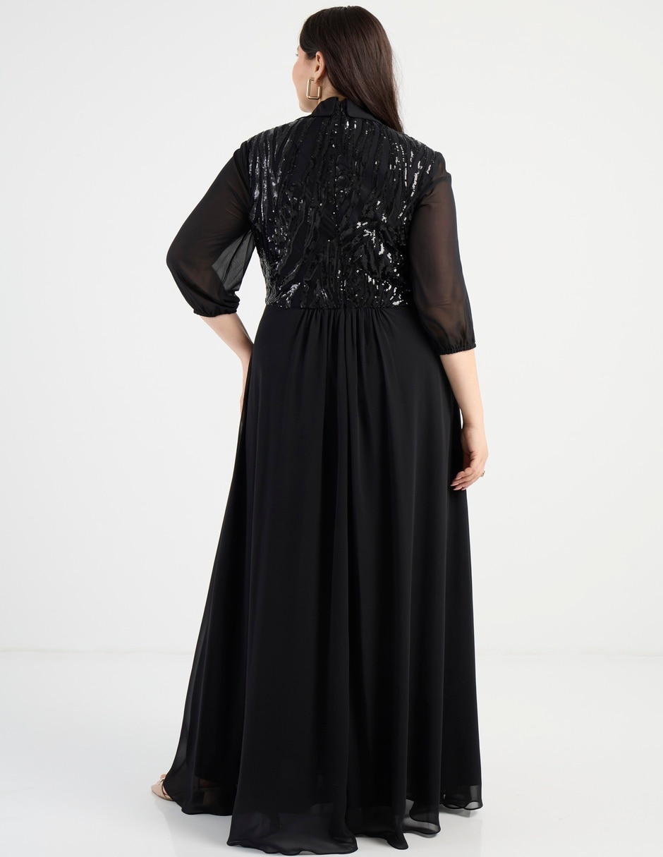 Vestido maxi fiesta escote V 11