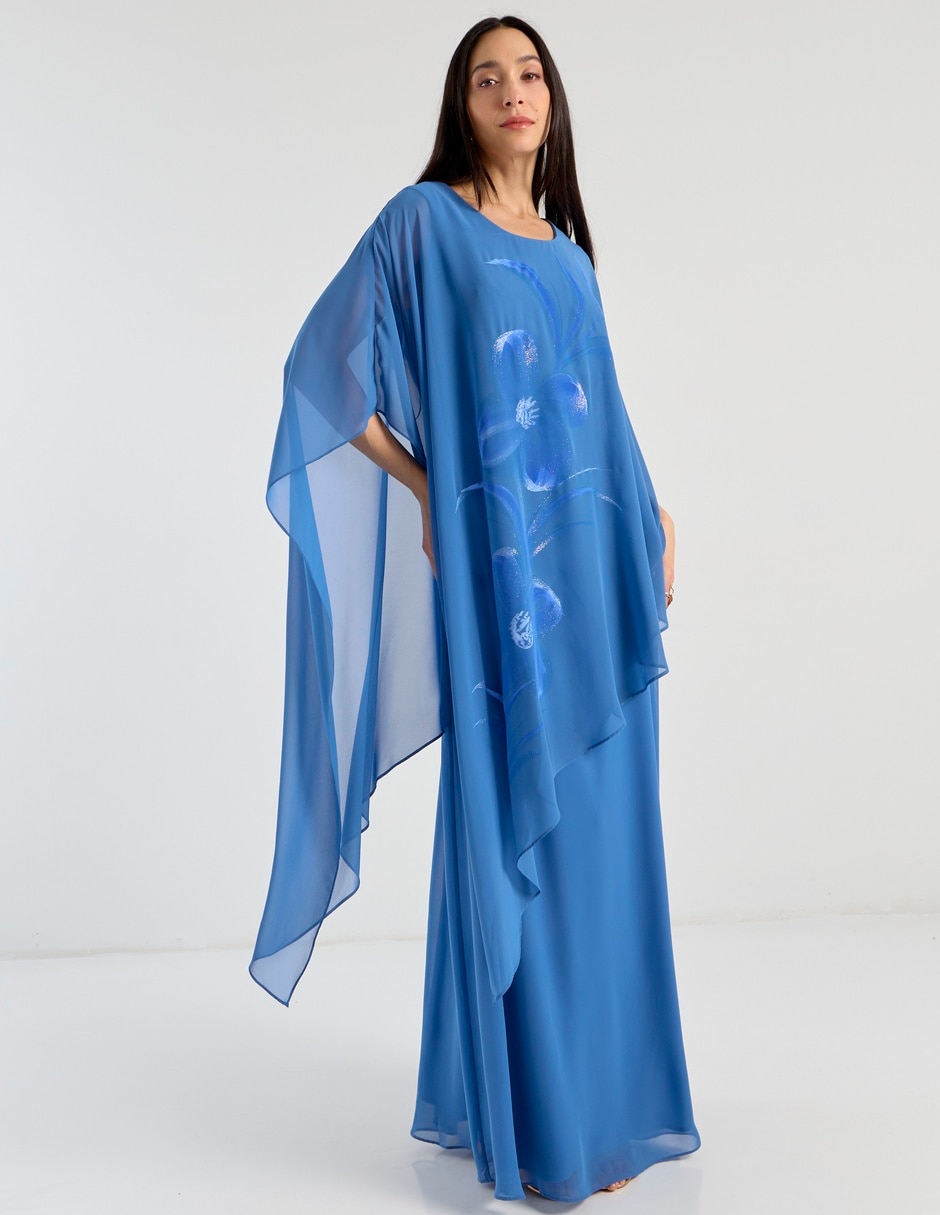 Vestido maxi de fiesta escote redondo