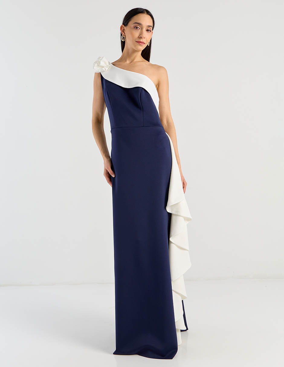 Vestido maxi de fiesta espalda cruzada