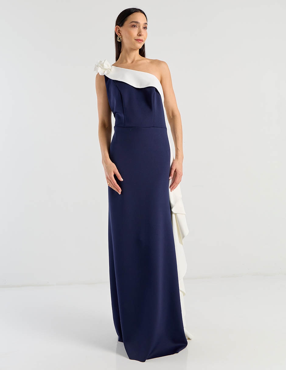 Vestido maxi de fiesta espalda cruzada