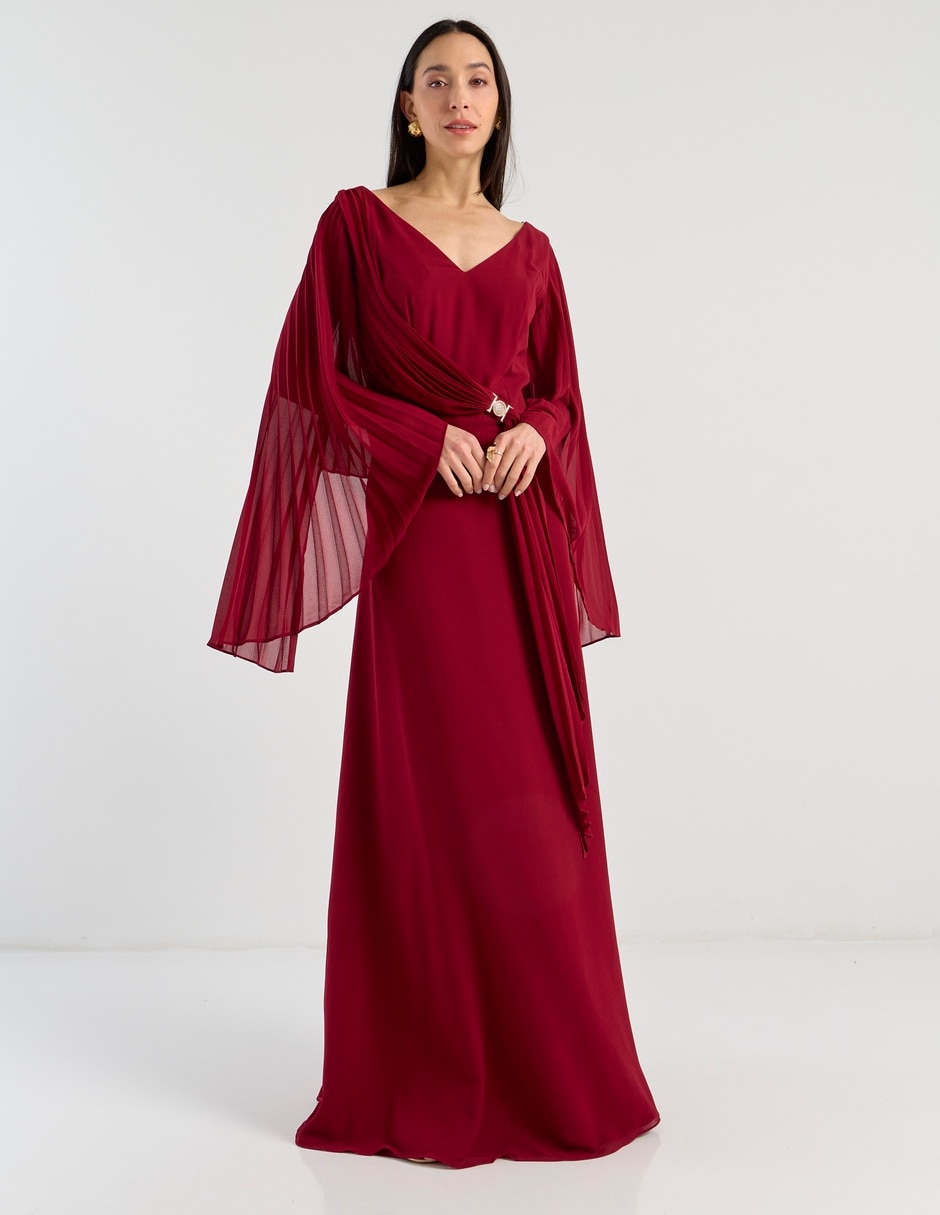 Vestido maxi de fiesta escote V 8