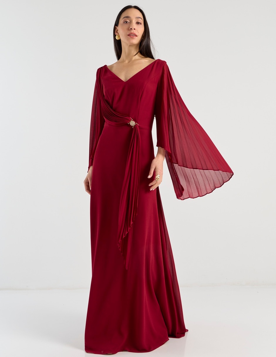 Vestido maxi de fiesta escote V 9