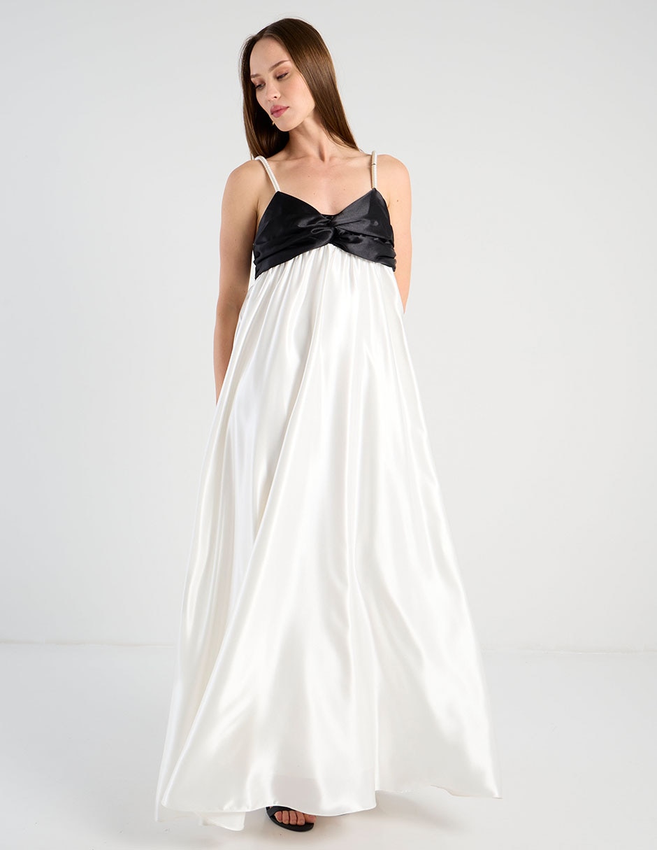 Vestido maxi de fiesta escote Corazón