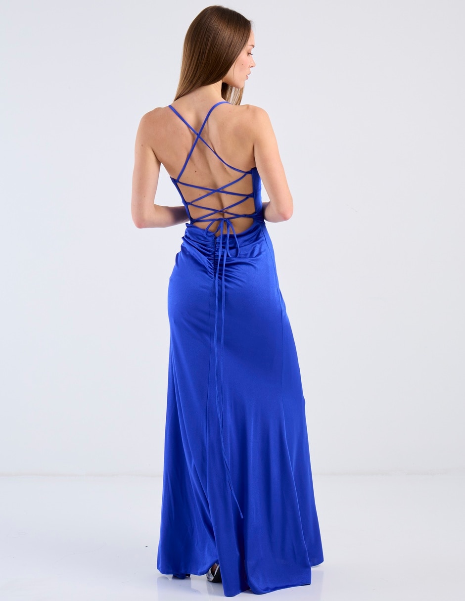 Vestido maxi de fiesta espalda cruzada 6