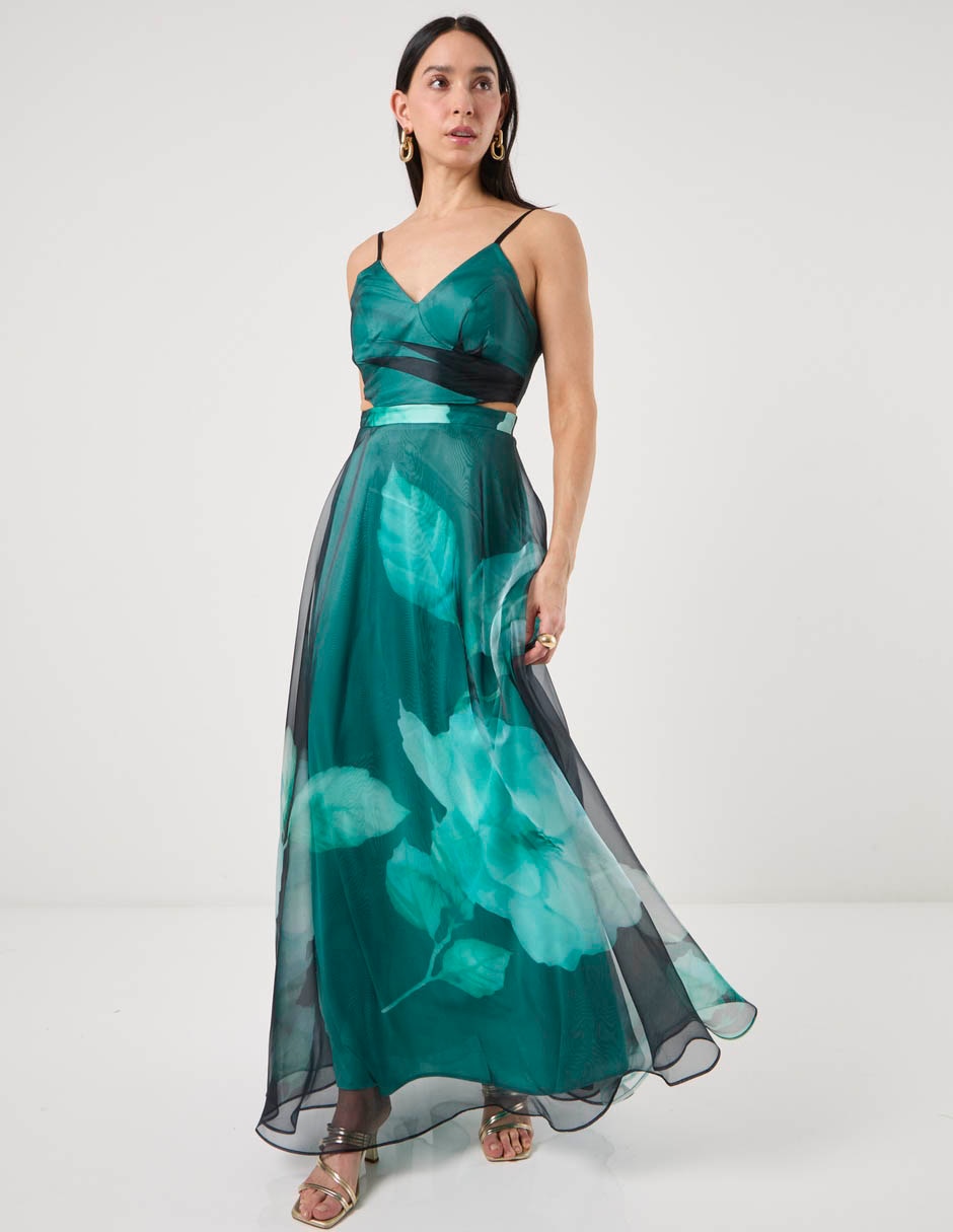 Vestido largo de fiesta escote regular 3