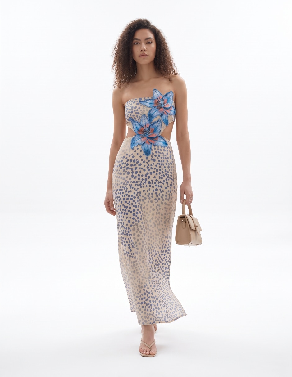 Vestido maxi de fiesta escote medio 4