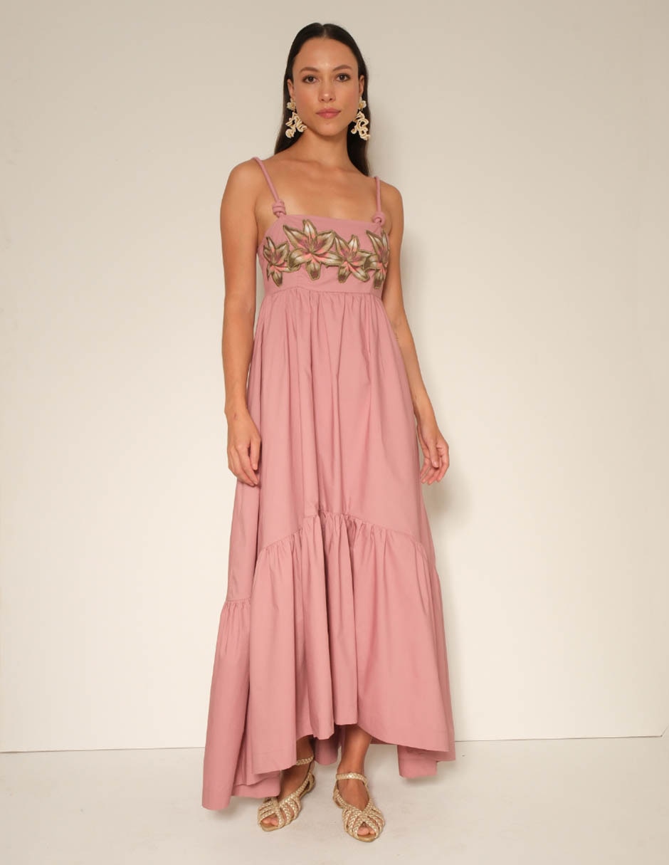 Vestido largo de fiesta escote cuadrado Vestido largo de fiesta escote cuadrado