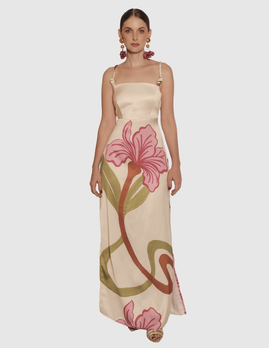 Vestido maxi de fiesta escote cuadrado Vestido maxi de fiesta escote cuadrado