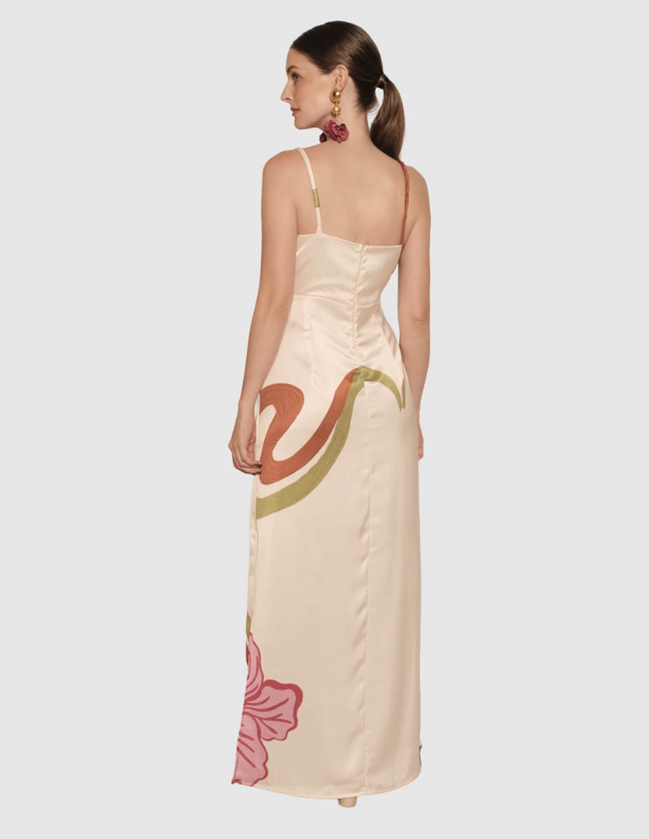 Vestido maxi de fiesta escote cuadrado 2