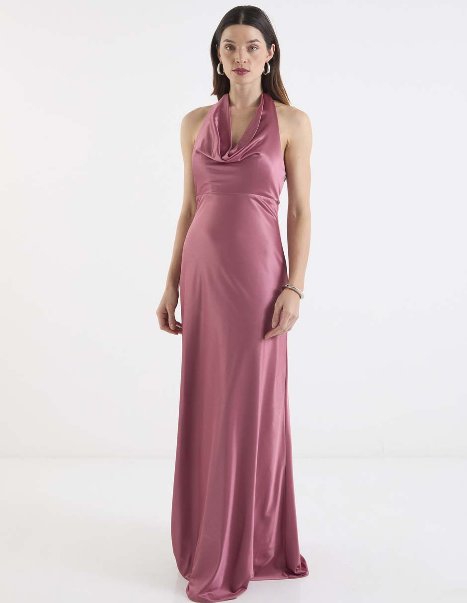 Vestido maxi de fiesta espalda cruzada 1