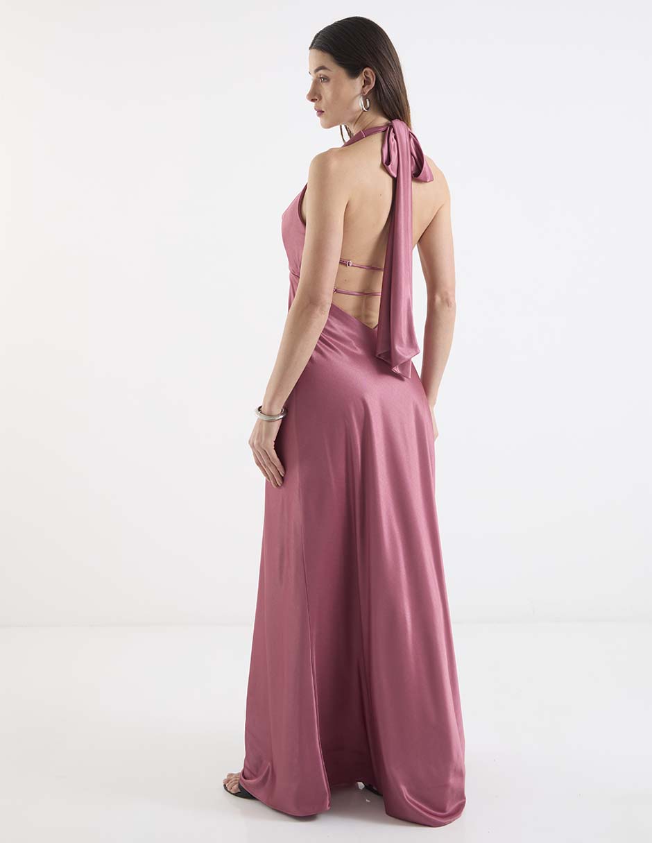 Vestido maxi de fiesta espalda cruzada 11