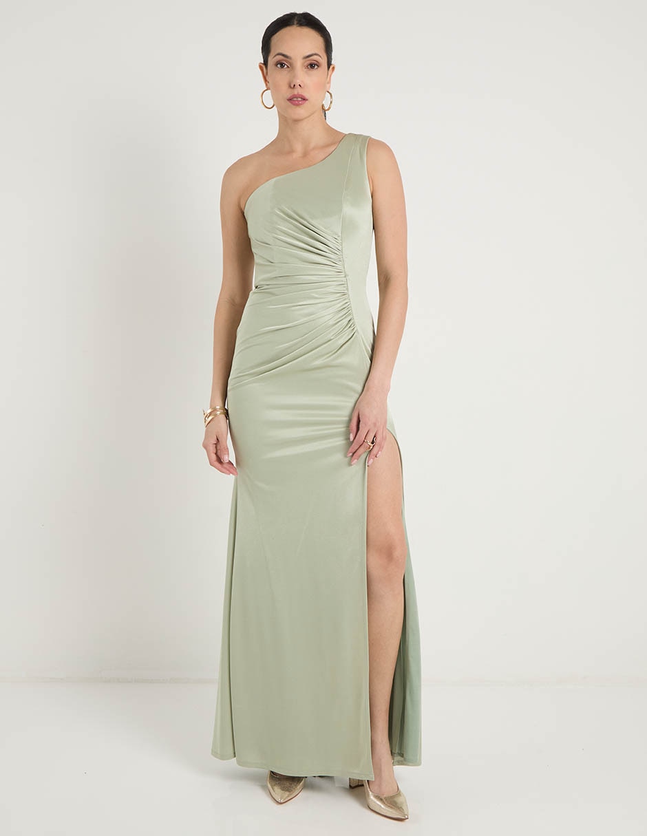 Vestido maxi de fiesta escote asimétrico 7