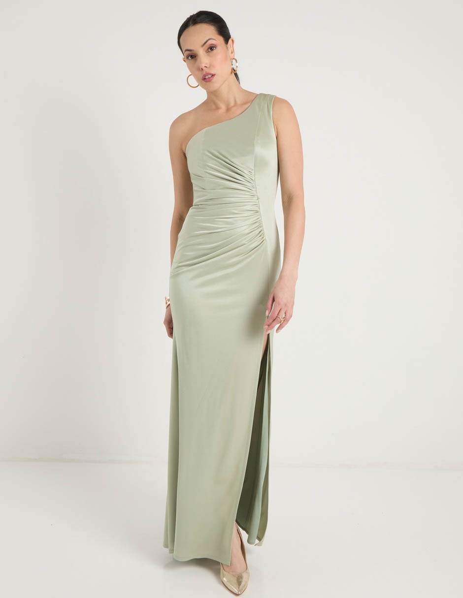 Vestido maxi de fiesta escote asimétrico 8