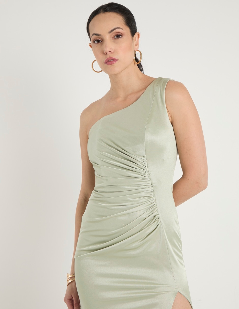 Vestido maxi de fiesta escote asimétrico 9
