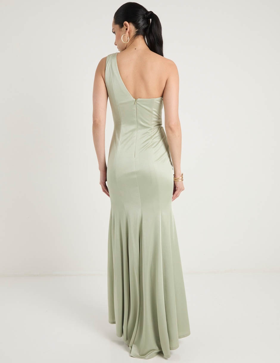 Vestido maxi de fiesta escote asimétrico 11