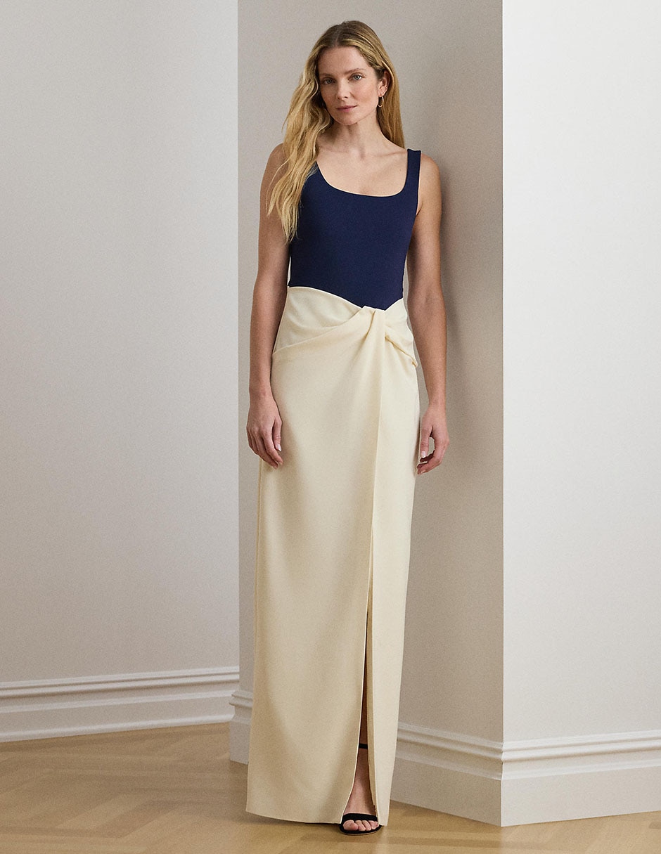 Vestido maxi de fiesta escote Cuadrado