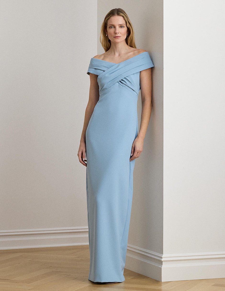 Vestido maxi de fiesta escote Bardot