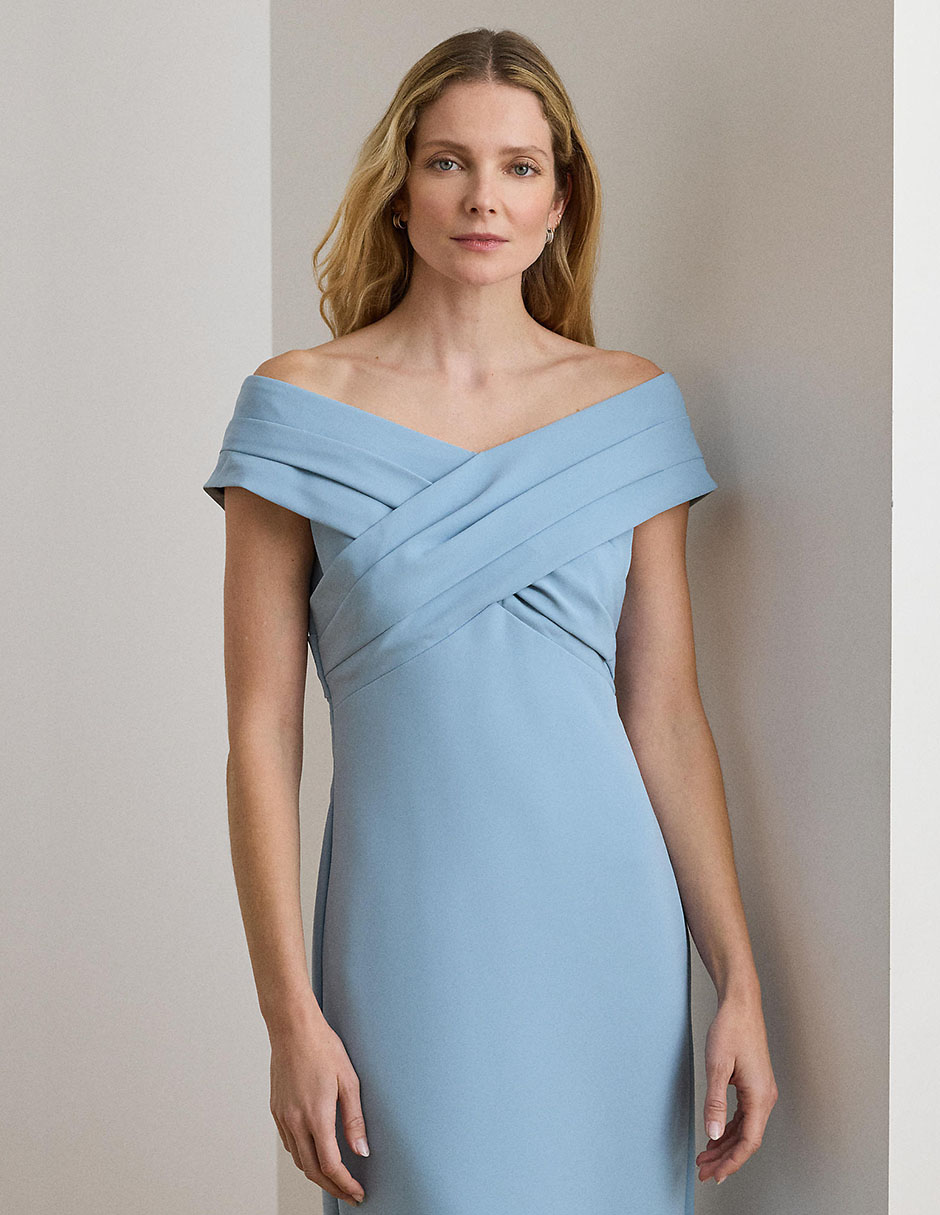 Vestido maxi de fiesta escote bardot