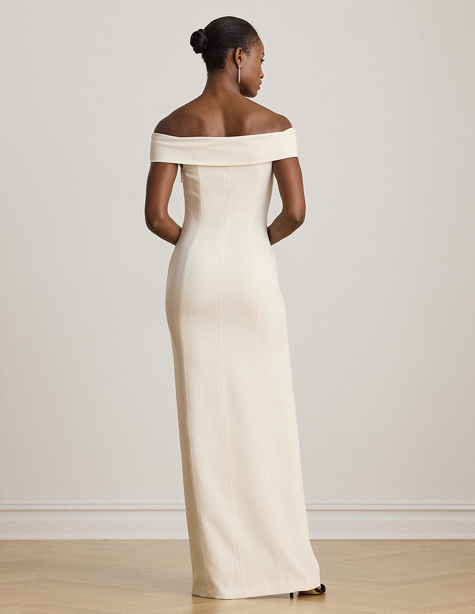 Vestido maxi de fiesta escote bardot