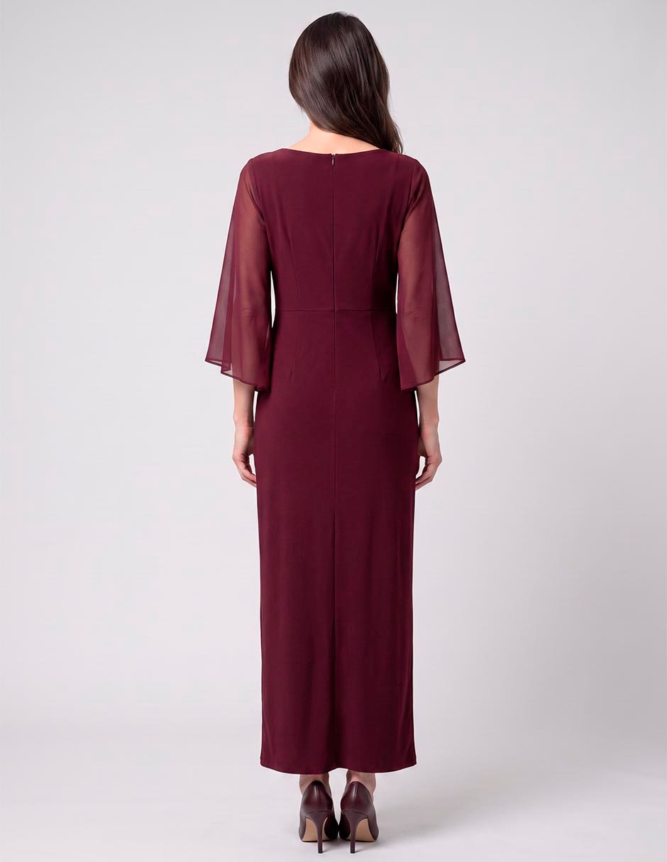 Vestido largo de fiesta Connected Apparel escote regular