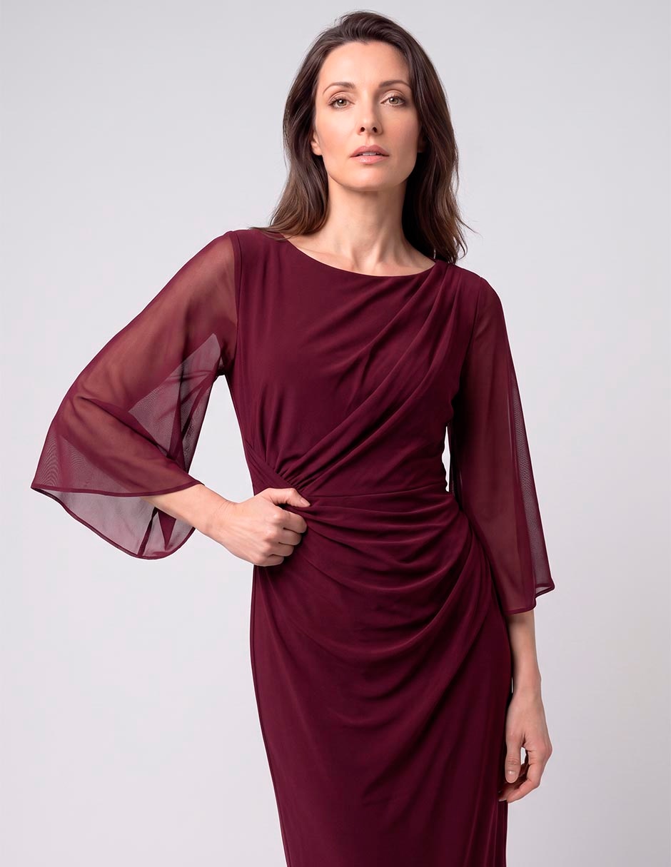 Vestido largo de fiesta Connected Apparel escote regular