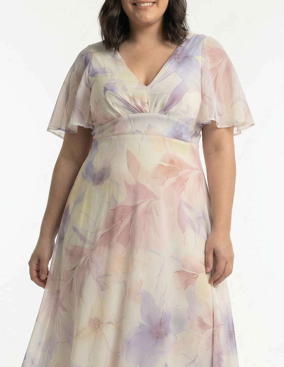 Vestido midi de fiesta The Pattern escote V