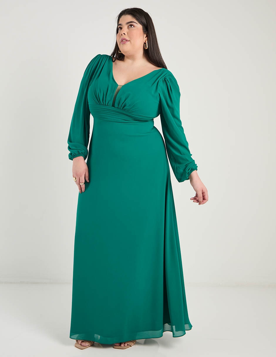 Vestido largo de fiesta The Pattern escote profundo