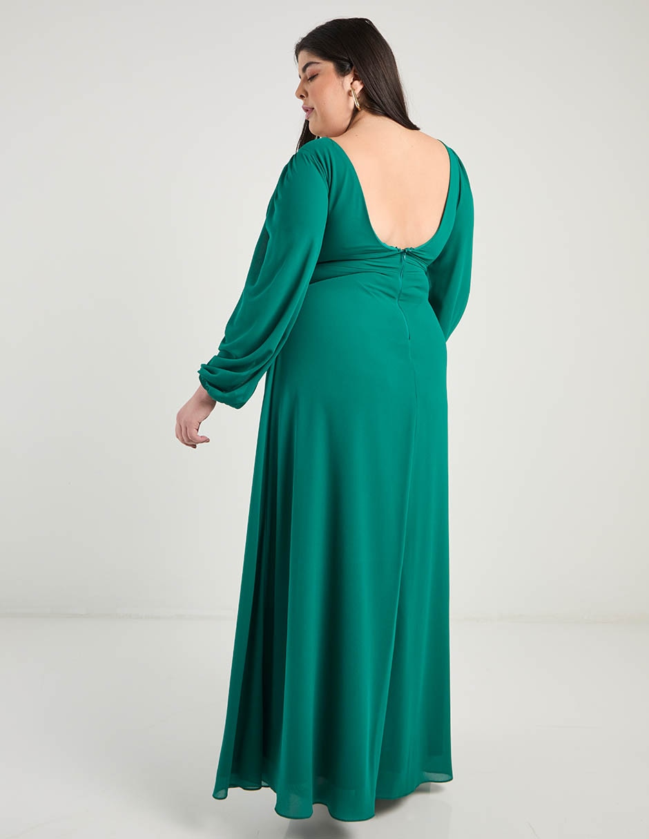 Vestido largo de fiesta The Pattern escote profundo