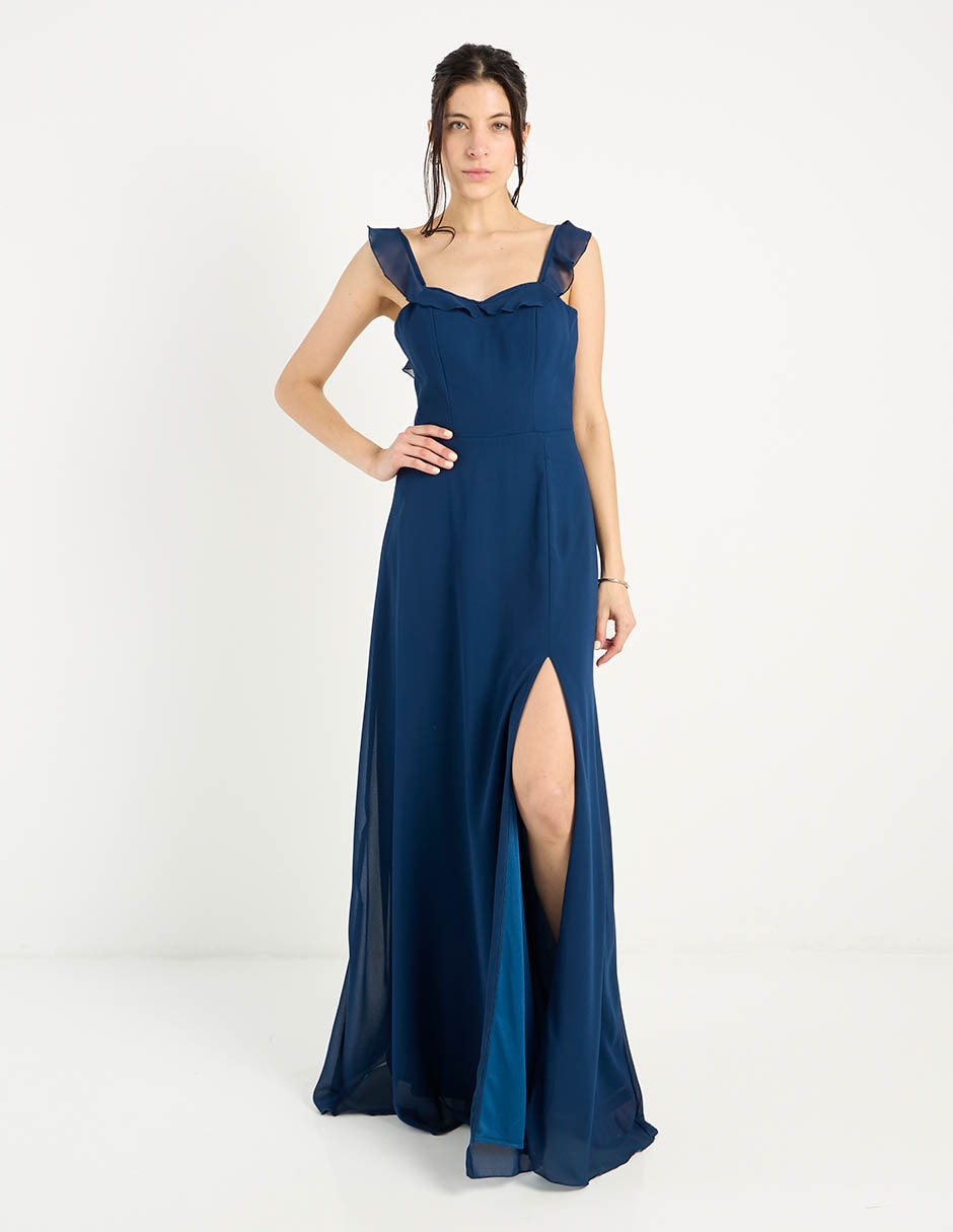 Vestido maxi de fiesta escote V