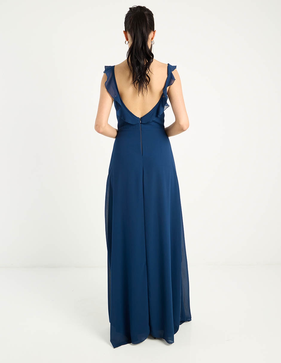 Vestido maxi de fiesta escote V 11