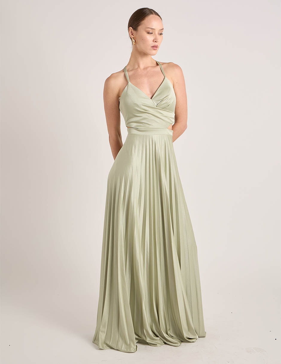 Vestido maxi de fiesta escote V