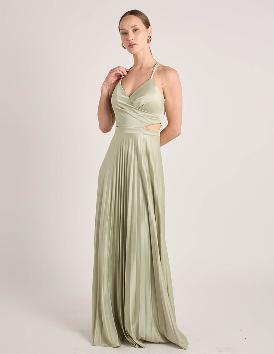Vestido maxi de fiesta escote V