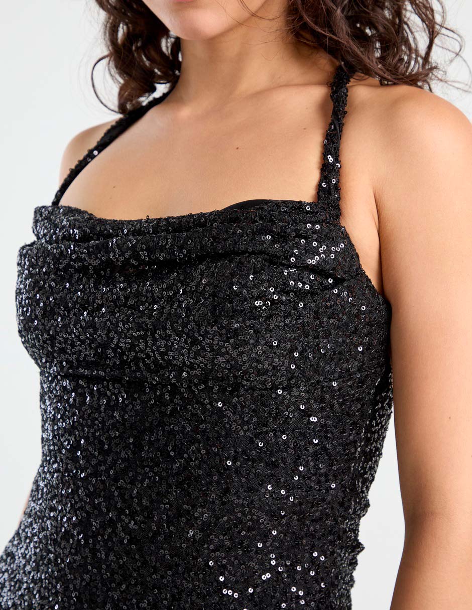 Vestido largo de fiesta de la paix escote cuadrado 4