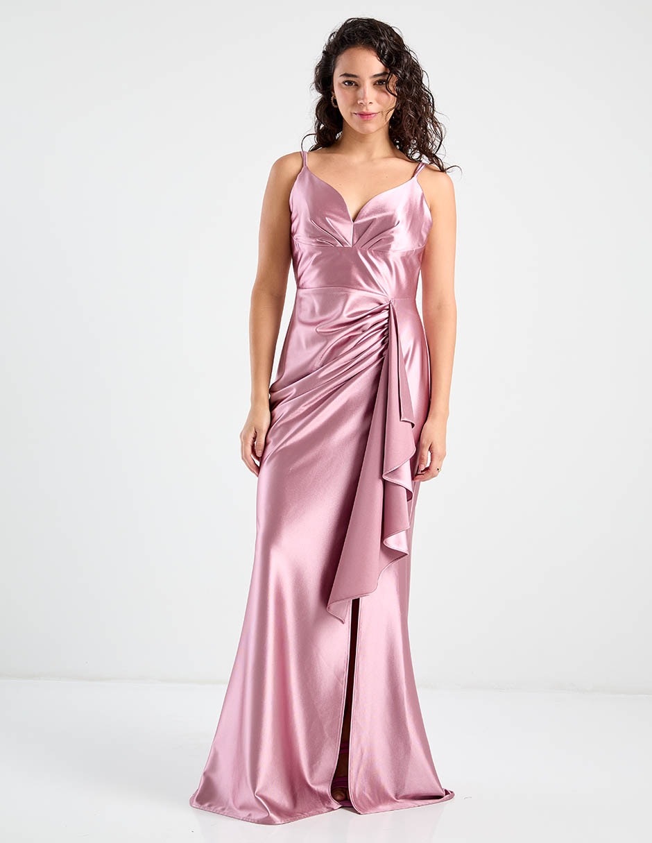 Vestido maxi de fiesta escote corazón 3