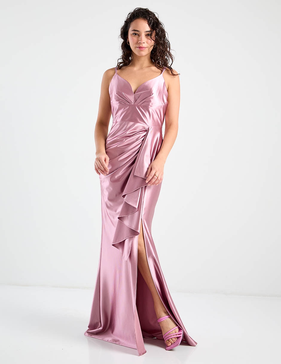 Vestido maxi de fiesta escote corazón 4