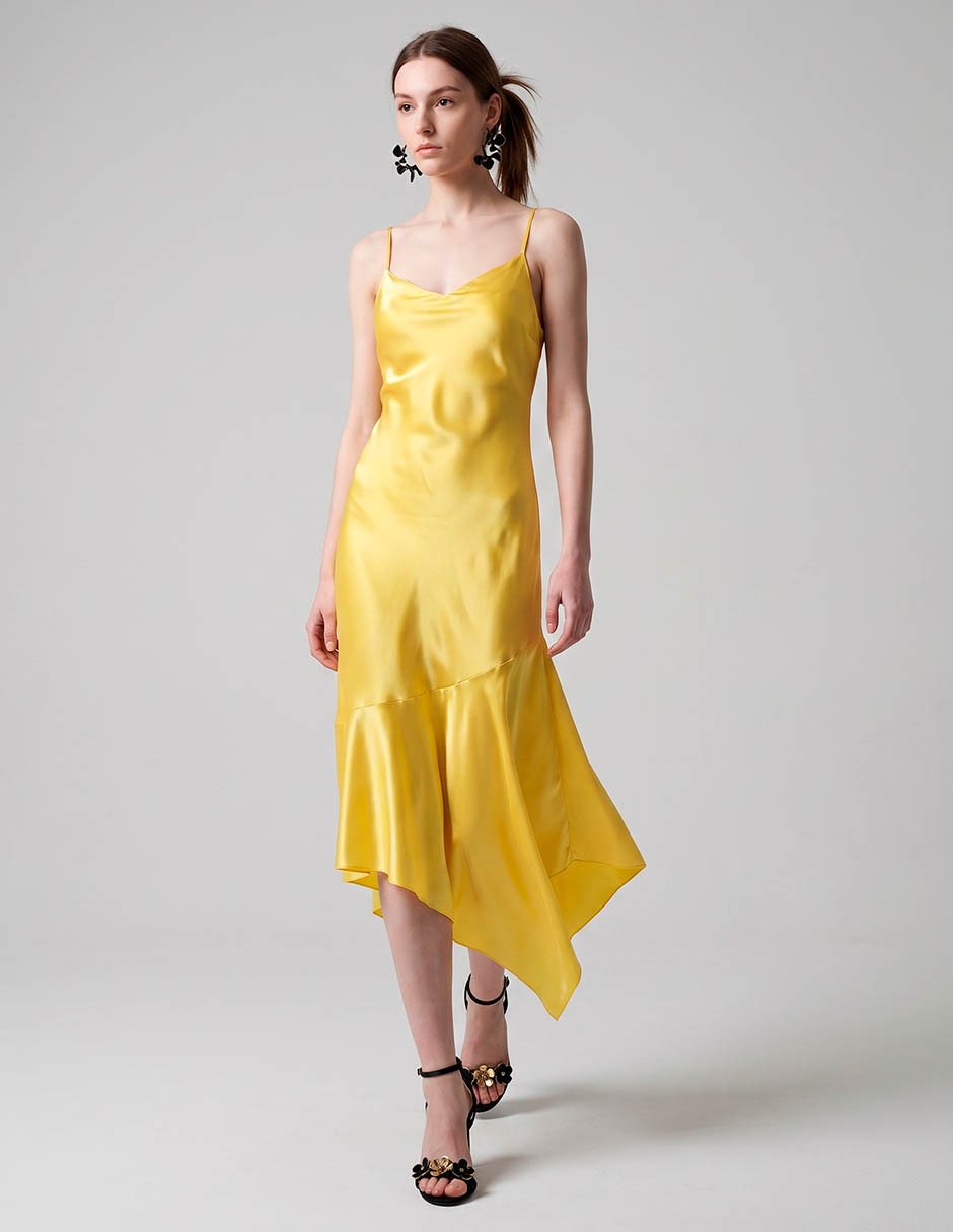 Vestido midi de fiesta escote corazón