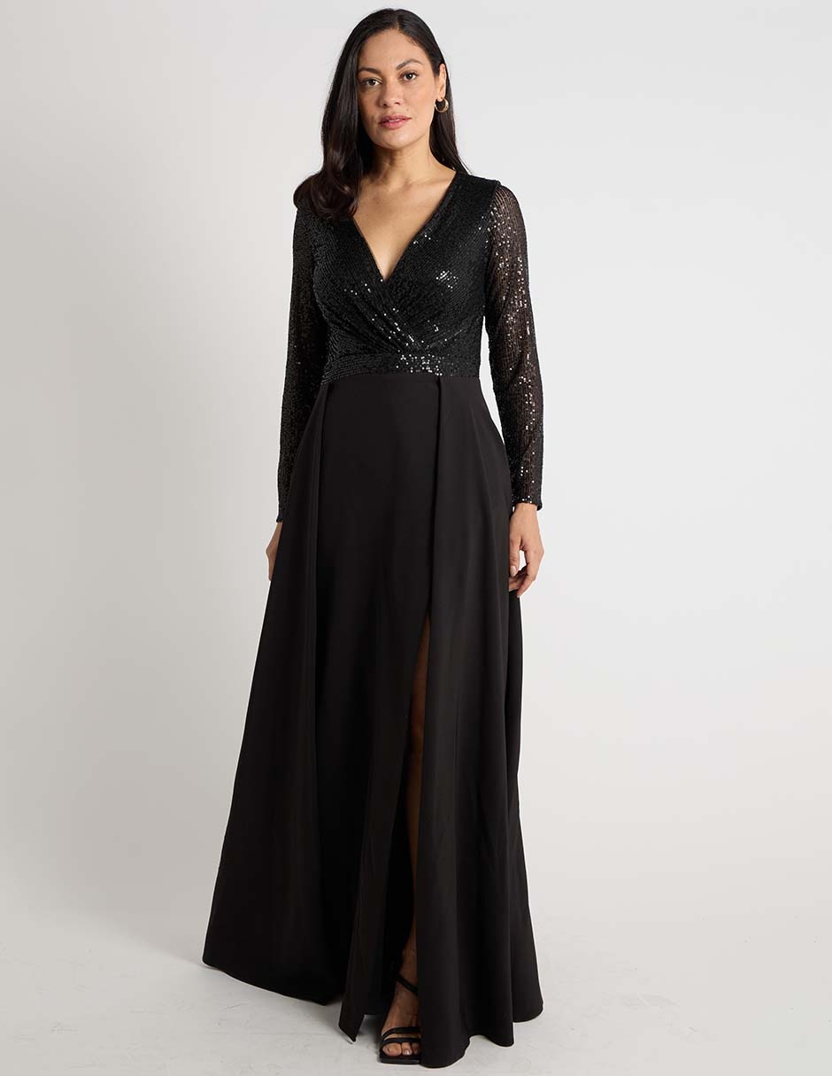 Vestido maxi de fiesta escote V