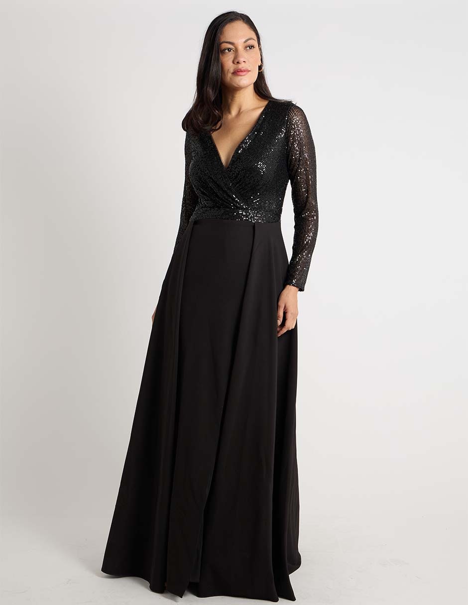 Vestido maxi de fiesta escote V 4