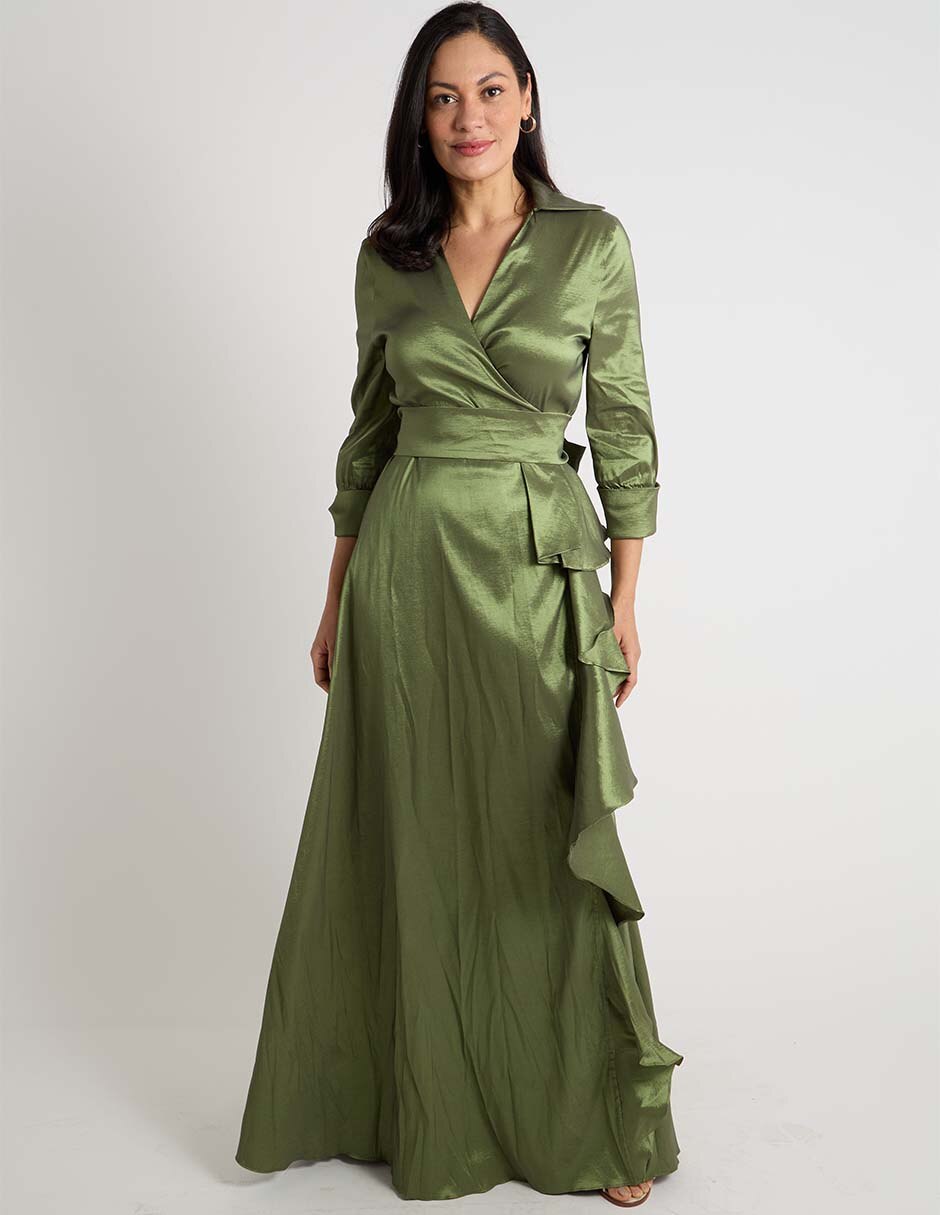 Vestido maxi de fiesta damaia atelier escote v