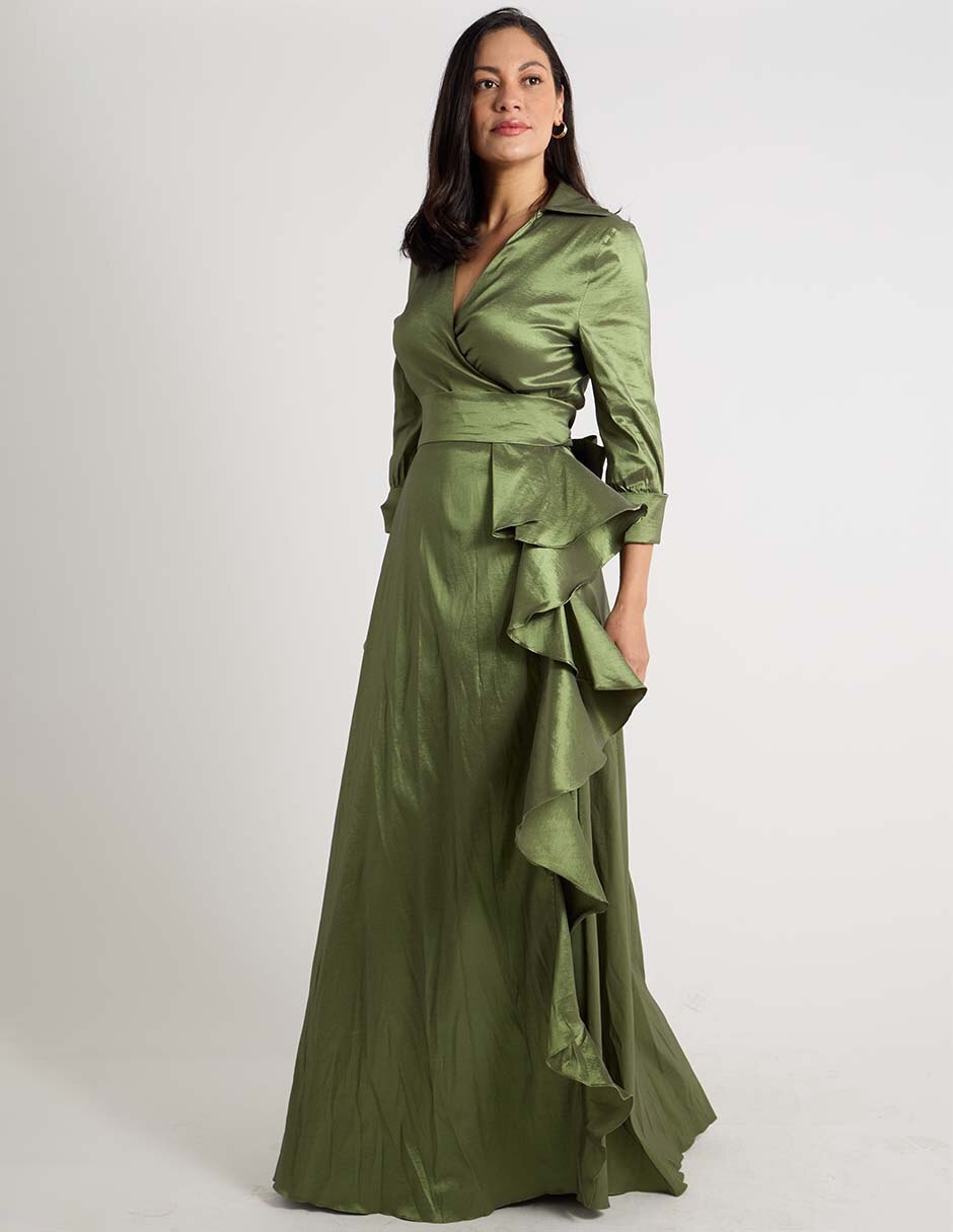 Vestido maxi de fiesta escote v