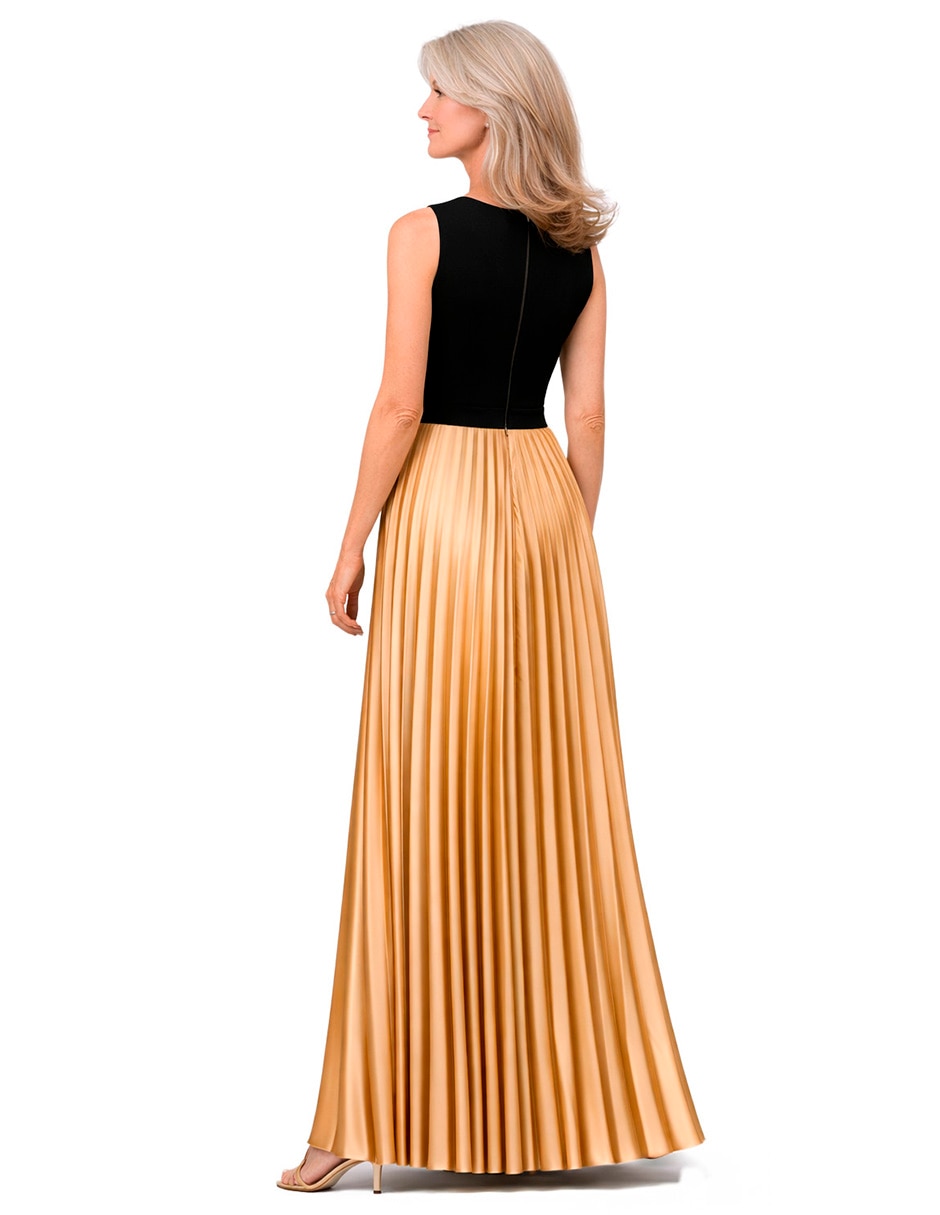 Vestido largo de fiesta escote V para mujer 3