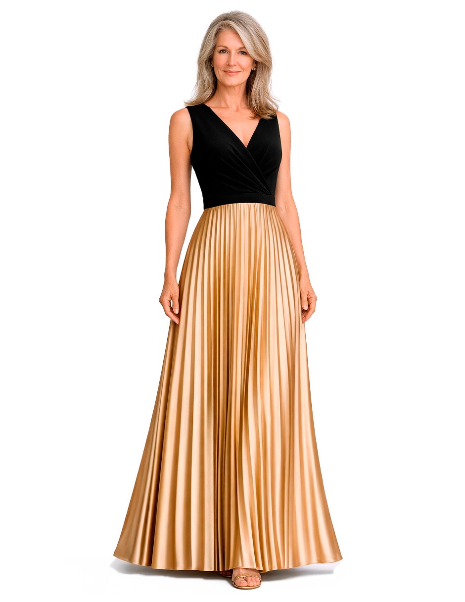 Vestido largo de fiesta escote V para mujer Vestido largo de fiesta escote V para mujer