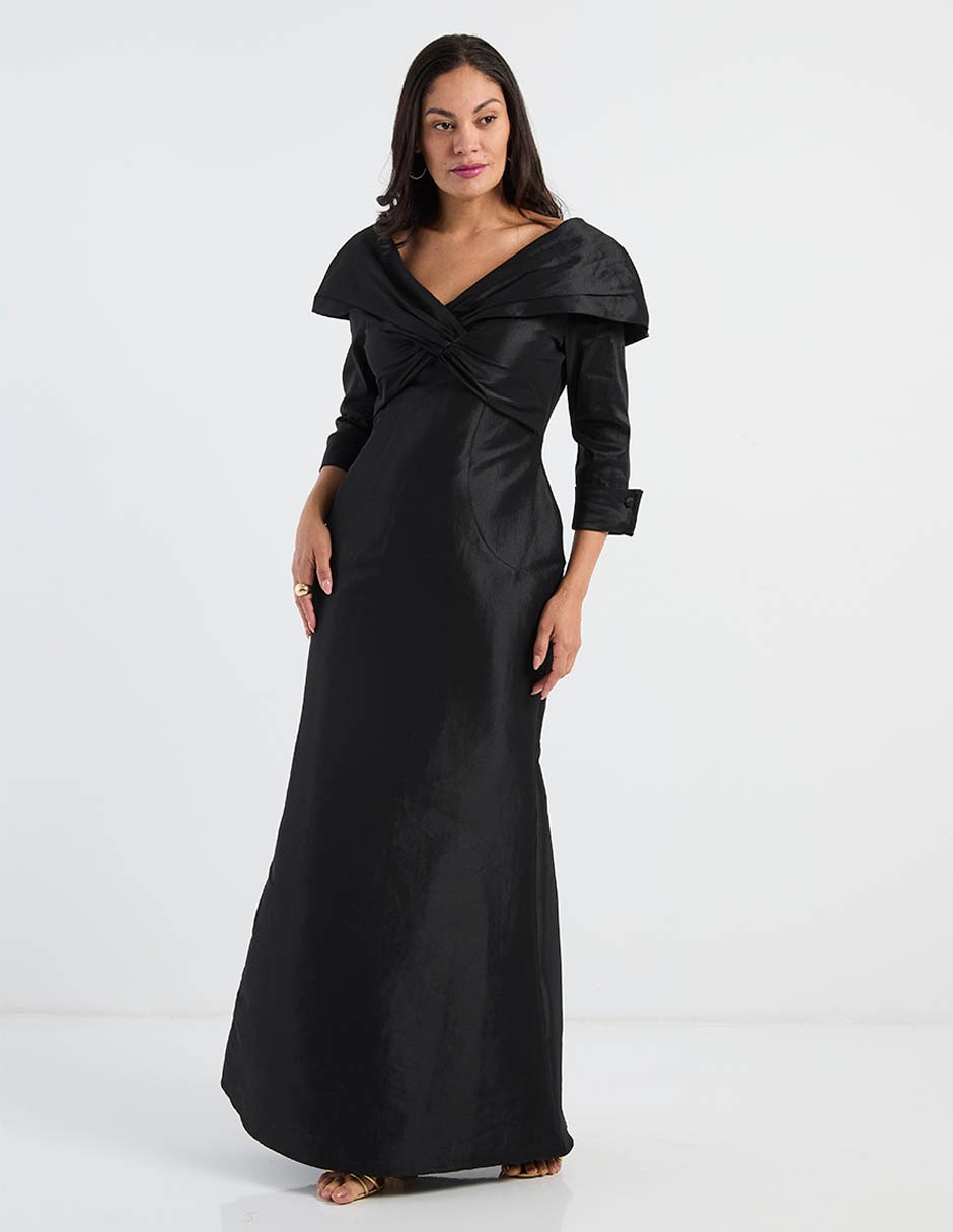 Vestido largo de fiesta escote V 3
