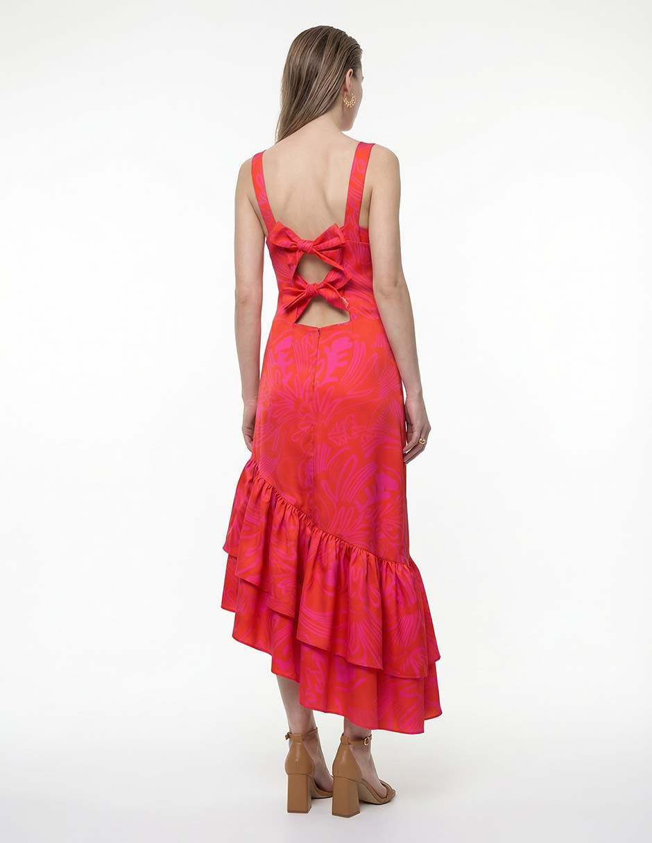 Vestido largo de fiesta escote cuadrado 6