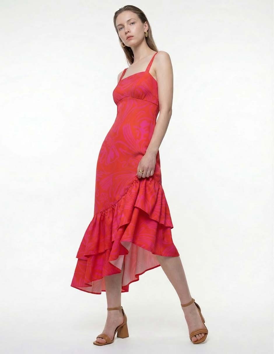 Vestido largo de fiesta escote cuadrado 7